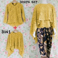 DM100918 SET KEBAYA BRUKAT MODERN JENITA PAYA GOLD