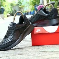 Sepatu Nike Air Max Fullblack Hitam Polos Sekolah Pria Wanita Mur