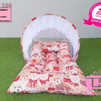 Kasur Bayi Set Kelambu Lipat Bantal Guling Tempat Tidur anak Karakter