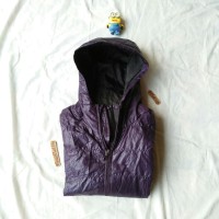 Jaket parka casual premium down uniqlo ungu