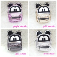 Tas fashion anak perempuan selempang Mickey metalic mini