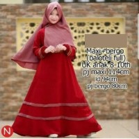 5215 gamis anak baju muslim anak merah simple polos jilbab ins Elegan