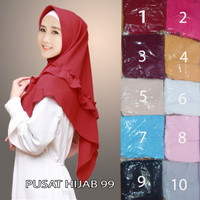 Jual Jilbab Instan pet Rempel Tengah Ruffle terbaru dan termurah Murah