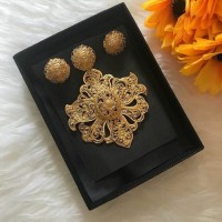 SET BROS ALPAKA AKSESORIS KEBAYA BALI (FULL GOLD PLATED) BA 63