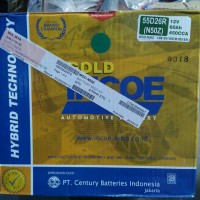 aki mobil merk incoe gold type N50Z 12volt - 60amper khusus go send
