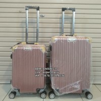 Koper Box Tanpa resleting Gold ukuran kabin 20 inch
