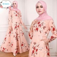 maxi arniz flower Baju gamis bunga cantik busana muslim murah 5 rai TA