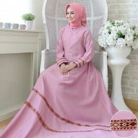 Gamis Maxi Busui Jumbo (XL - Fit XXL) MALIR PINK - Balotelli Songket