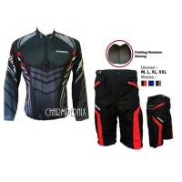 Jual Baju Jersey Kaos Sepeda Panjang XC plus celana sepeda padding Murah