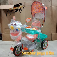 SEPEDA ANAK RODA TIGA FAMILY PESAWAT DOUBLE MUSIC TERBARU