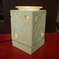 Lampu Harum Aromaterapi Lampu Meja Lampu Hias Full Batu Daun Kotak