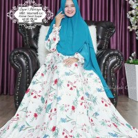 Baju Gamis Syari Maxmara Jumbo Ukuran XXL Motif Alia Warna Putih