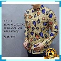 KEMEJA BATIK SLIM FIT PRIA LB413 BAJU BATIK SLIMFIT ELEGAN MODERN