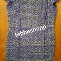Dress Batik Alleira Warna Motif Ungu dan Hijau