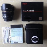 Lensa Fix 50 mm f/1.4 Sigma 50mm f1.4 EX DG HSM Like New for NIKON