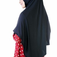 Nibras Hijab Lazulli Pashmina Instan Pad Jilbab Warna Hitam 2 Lubang