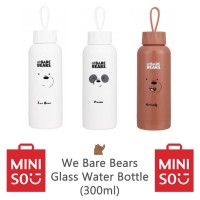 Termos Anak Sekolah Lucu Original MINISO We Bare Bears Glass Water