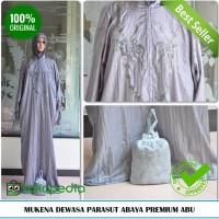 Jual Mukena Dewasa Terbaru Tanpa Kepala Parasut Abaya Premium Abu Murah
