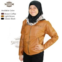 Terbaru Jaket Kulit Wanita - Hijab Vintage Style by Silverstone