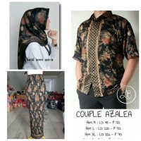 Couple rok instan plisket jumbo risma kemeja batik jilbab segi empat