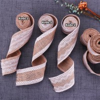 Jual Pita Burlap 2 Meter Renda Lace Vintage Decor Kain Goni Craft Import Murah