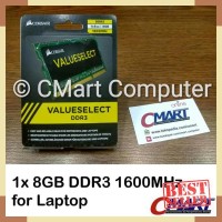 Memory RAM - Corsair 8GB DDR3 1600 MHz SODIMM Memory RAM Laptop