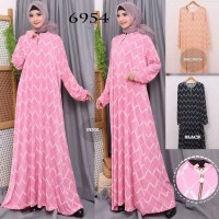 Baju Gamis Wanita Terbaru Gamis jumbo 4L & 6L Motif Kotak 6954