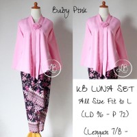 Batik Indonesia !! Atasan Kebaya Floy Kutu Baru Baby Pink