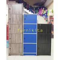 Jual RAK LEMARI SERBAGUNA SUSUN 3 KAYU DENGAN KUNCI Murah