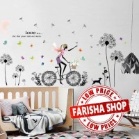 Dandelion Girl XL8212 (90x60) - Stiker Dinding / Wall Sticker
