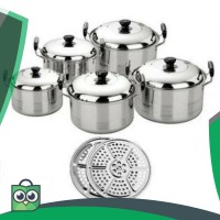 PANCI 1 SET 5 Pcs KINGKO America High Pots Steamer Stainless steel
