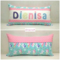 Bantal nama unicorn / aplikasi katun / handmade