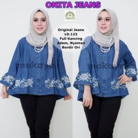 Baju wanita blouse tunik onita jeans jumbo muslim modern modis lucu