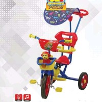 Sepeda Anak Roda Tiga PMB Monkey 1-3 Tahun Musik Tongkat Tricycle 922
