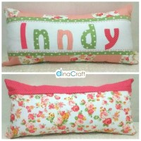 bantal nama bunga / aplikasi katun handmade / motif shabby chic