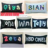bantal nama / aplikasi katun handmade