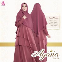 GAMIS ONLY AYANA DRESS ROSE WOOD YASMEERA POLOS FORMAL PESTA ACARA