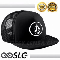 Topi Jaring Snapback VOLCOM Custom Hitam DR6 - Sakhi Clothes