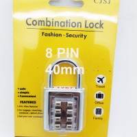 KUNCI GEMBOK PIN 8 angka / PASSWORD / KOMBINASI ANGKA | 35MM