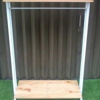 GAWANG GANTUGAN BAJU BAZAR KAYU BESI COATING PUTIH