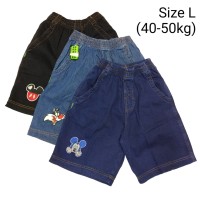 Celana Anak Jeans Pendek Karet L XL