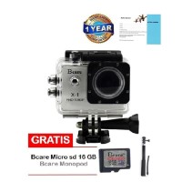 Bcare X-1 Action Cam 12 MP 1080 P- Silver+micro SD 16 GB C10 + tongsis
