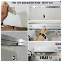 HB267 - Rak dinding dapur Aluminium - Rak piring sendok