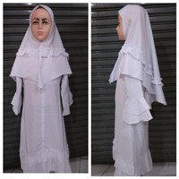 Baju gamis syari anak warna putih || gamis manasik haji