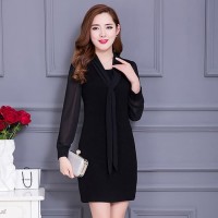 Dress korea tangan panjang kombinasi