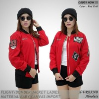 termurah Jaket Bomber Wanita X-Urband Emblem - Merah