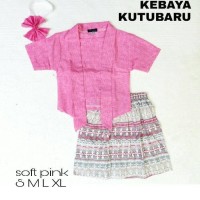 Kebaya Anak Kutubaru 100 Persen Cotton Usia 3 Sd 7 Tahun - Putih, L