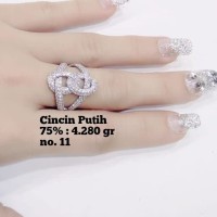 PROMO HARGA 5% cincin emas putih kadar 75 persen 4.28 gram