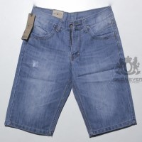 Celana Pendek Pria Fashion Jeans Original Old Never-Fine Denim Ripped