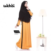 Gamis Syari Jersey Premium Motif List Ori Ukhti U173